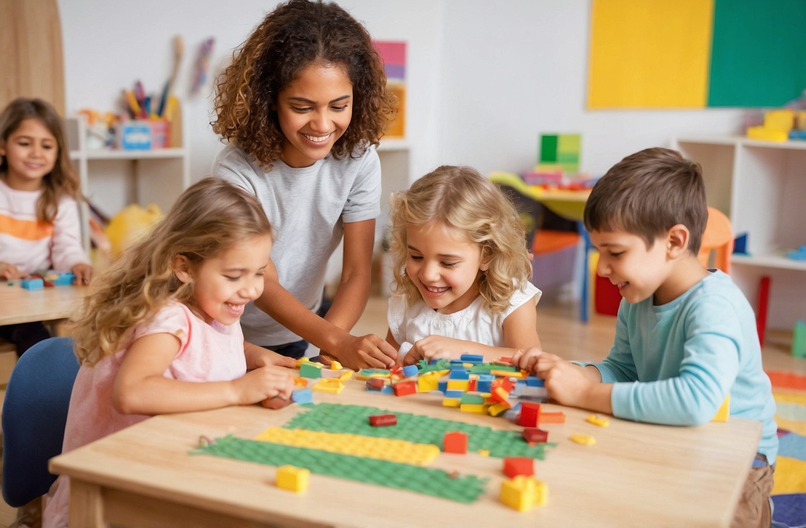 Niños riendo mientras aprenden
